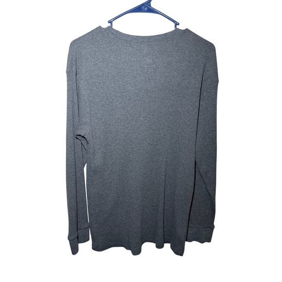 Beverly Hills Polo‎ Club Mens Large Gray Long Sleeve Waffle Knit Shirt - Picture 2 of 5